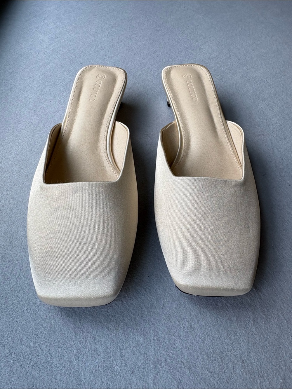 NWOT Mules Low Kitten Heel Closed Square Toe Slip On Dress Shoes sz 10 (big 9.5) - Picture 6 of 6